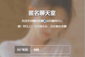 A0683匿名社交源码 七分钟交友匿名聊天室源码 匿名聊天网站源码大全最新 多人在线聊天交友工具