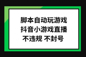 Z018-脚本自动玩游戏，抖音小游戏直播，不违规不封号可批量做